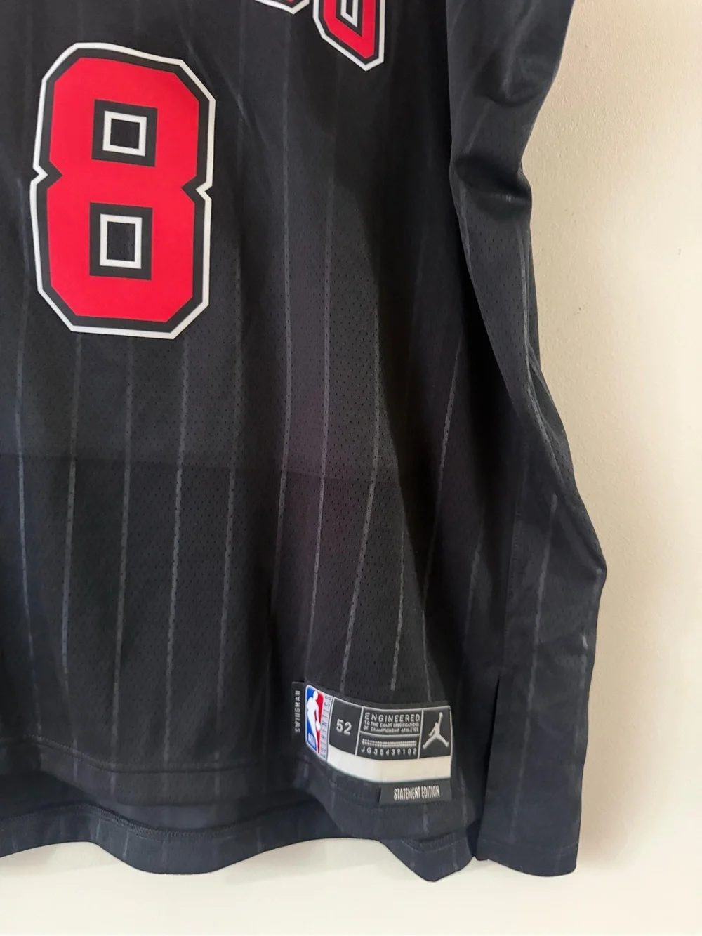 NBA Chicago Bulls Black and Red #8 Jersey (Jordan)